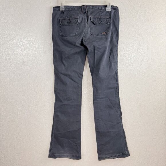 Hollister Corduroy Ultra Low Rise Boot Cut Pants Size 1 R Gray Y2K 2000 - Picture 6 of 15
